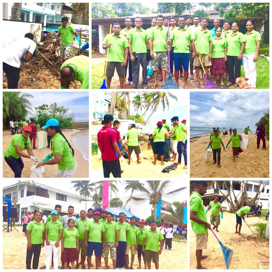 ayurveda centrum team hikkaduwa beach clean up